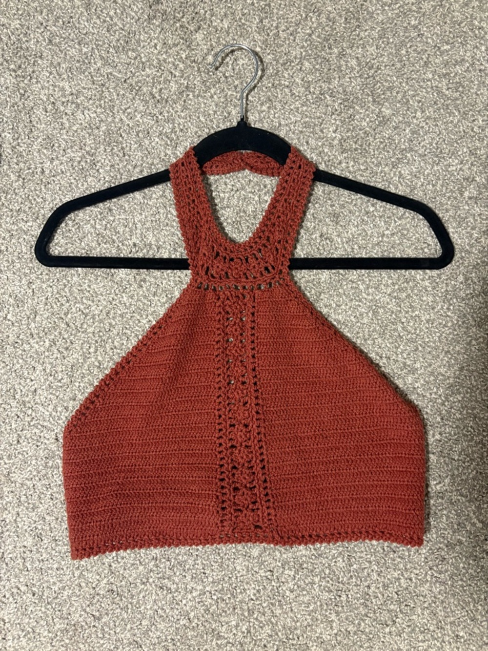 Crochet Halter Crop Top - Rust - Picture 2 of 3